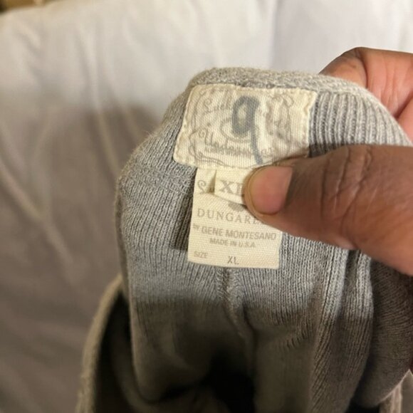 VINTAGE Womens Lucky Brand Dungarees by Gene Montesano Grey Knit Long Johns USA - Picture 5 of 5